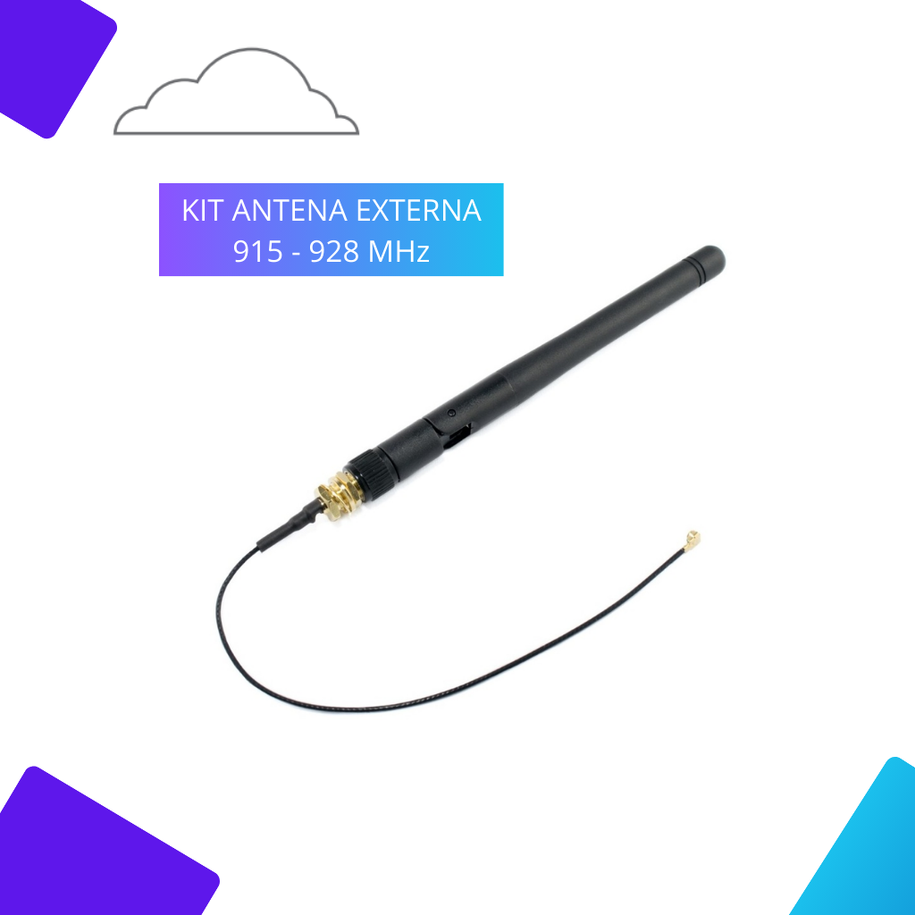 Kit Antena: Antena 915 - 928 MHz + Cable conector UFL A SMA Hembra 8 cm.