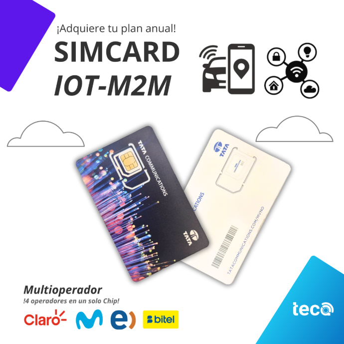 ¡Nuevo! PLAN SIMCARD IoT-M2M (ANUALIZADO) Multioperador Movistar-Claro-Entel-Bitel 20MB / Mes